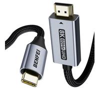 Câble Usb C Vers Hdmi 2.1 (8K@60Hz 4K@240Hz 1.8M Coque Aluminium Tresse Nylon) Compatible Avec Iphone 16/15 Pro/Max Mac[CC580]