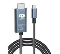 Câble USB-C vers HDMI 2.1 8K UHD Type C vers HDMI pour Samsung Galaxy Huawei Sony Xiaomi TV