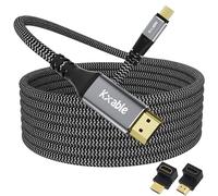 Câble USB C vers HDMI 4,6 m, cordon tressé HDR 4K @ 60 Hz, adaptateur USB 3.1 Type-C vers HDMI 2.0 pour Samsung Galaxy S22, MacBook Pro/Air, iPad Pro, Surface, Dell, HP, plus - avec 2 adaptateurs HDMI - 4,6 m