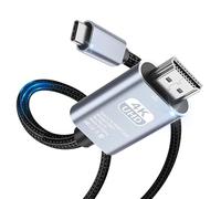 Câble USB C vers HDMI 4K @ 60 Hz, adaptateur USB de type C vers HDMI pour la maison et le bureau, compatible avec Galaxy S8 à S22, MacBook Pro/Air, iPad Pro, iMac, Mac Mini - 2 m