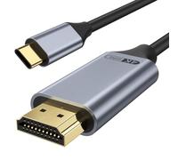 Câble USB C vers HDMI 4K 60HZ Câble Tressé, Adaptateur Cable USB Type-C vers HDMI Thunderbolt 3/4 Compatible pour iPhone15 Série MacBook Pro Air iPad Pro Air iMac S23 XPS 17 Huawei (2M)