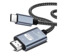 Câble USB C vers HDMI 4K60Hz T9 2 m tressé, adaptateur HDMI vers USB C, câble HDMI compatible avec iPhone 17/16/15 Pro Max, MacBook Pro/Air, iPad, Samsung S25/S24, Dell, Surface