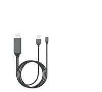 Câble USB-C vers HDMI avec alimentation pour connecter un téléphone portable, un ordinateur, un téléviseur, un moniteur ou un projecteur.