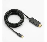 Câble USB-C vers HDMI mâle/mâle compatible avec appareils en USB-C 3.1 et alt DP mode connecteurs or - 2m - noir