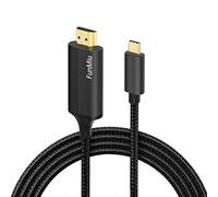 Câble USB C vers HDMI de 1,8 m, adaptateur de type C vers HDMI 4K Thunderbolt 3 vers HDMI compatible avec MacBook Pro, MacBook Air, iPad Pro, Samsung S20/Note10/S10, HuaWei Mate 30/20/P30/20 (noir)