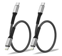Câble USB C vers Lightning 0.3M Lot de 2[A-pple Certifié MFi],Charge Rapide Fil Chargeur pour iPhone 14 Pro/13/12 Mini/11/XR