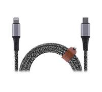 TNB PREMIUM - Câble USB-C/Lightning 1.5m nylon RPET connecteur métal - noir