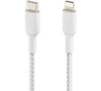 Câble USB-C vers Lightning 18W Power Delivery Nylon Tressé 1m Belkin Blanc Blanc G