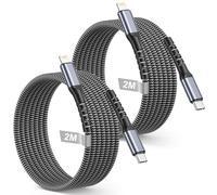 Cable USB C vers Lightning 2M Lot de 2, [Certificat MFi] Cable iPhone USB C Lightning Nylon Tressé Câble Chargeur i Phone Charge Rapide Fil pour iPhone 14 13 12 11 Pro Max/XS/X/8 7 Plus/2020 SE/iPad