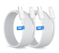 Cable USB C vers Lightning 3M/Lot de 2[MFi Certifed], Cable Phone Charge Rapide pour Phone 14/13/12/11/X/8, iPad, AirPods, Nylon Cables Lightning USB C Charge Rapide Fil Chargeur i-Phone cables
