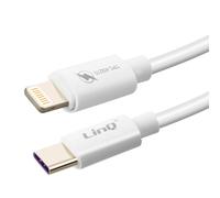 Câble USB-C vers Lightning 60W Charge et Synchro Fast Charge 3A 1.2m LinQ Blanc