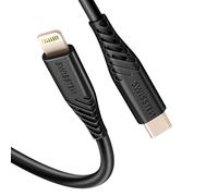Câble USB-C vers Lightning 60W Silicone Anti-noeud Swissten Noir
