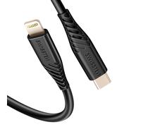 Câble USB-C vers Lightning 60W Silicone Anti-nœud Noir