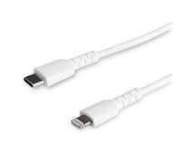 StarTech.com Câble USB-C vers Lightning Blanc Robuste 1m - Câble de Charge/Synchronistation USB Type C vers Lightning Fibre Aram
