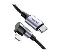 Câble USB C vers Lightning Coudé 90 Degrés Certification MFi en Nylon Tressé, 1m