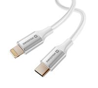 Câble USB-C vers Lightning Design Tressé Anti-noeud Swissten Blanc