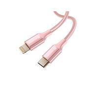 Câble USB-C vers Lightning Design Tressé Anti-nœud Rose