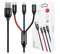 Câble USB-C vers Lightning Micro 3 en 1 - BASEUS - 0,3 m - Charge rapide - Compatible avec plusieurs appareils