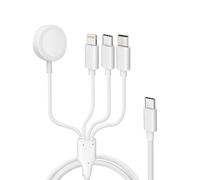 Câble USB-C vers Lightning, micro-USB, USB-C et Chargeur Magnétique 2A Blanc