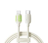 Câble USB-C vers Lightning pour iPhone avec embout fluorescent, 2 m, 30 W, beige