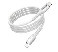 Zanaé Câble USB-C vers Lightning Tressé 1.2 m Anti-nouds Blanc - Charge rapide 27W pour iPhone iPad AirPods