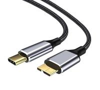 Câble USB C vers Micro USB 3.0 0.5M - Câble Nylon Tressé Type C vers Micro B Compatible avec Disques Durs Externes Toshiba, Seagate, WD My Passport, Galaxy et Plus - Transfert de Données Rapide