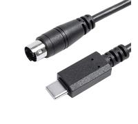 Câble USB-C vers Mini-Din MIDI 7 broches mâle, compatible avec IK Multimedia iRig Series HD, HD-A, Keys I/O 25, I/O49, MIDI 2, Pro, Pro Duo, Pro Duo I/O, Pro I/O, Stream, noir (longueur : 1 m)