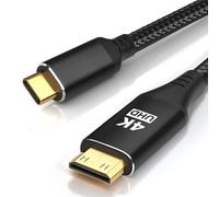 Câble USB C vers mini HDMI 1,5 m, cordon 4K 4K @ 30/2K @ 60 Hz/1080p en nylon de type C vers mini HDMI unidirectionnel pour moniteur portable, Steam Deck, ROG Ally, ordinateur portable, MacBook, iPad