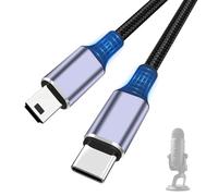 Câble USB C vers Mini USB de type C vers Mini 5 broches Compatible avec Blue Yeti Black Out, MIC Recording Mic, Pro USB Mic, Blue Snowball iCE Microphone USB pour iPhone 15/16/17, smartphones, PC (1 m
