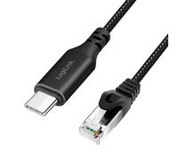 Câble USB-C vers RJ45 - Logilink CU0415 - 1 Gbps - 7 5 m - Noir/Gris