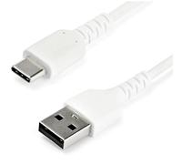 StarTech.com Câble de Charge Rapide USB-A vers USB-C de 2m, Robuste, Charge et Synchronisation, 3A, USB 2.0, Gaine TPE Blanche et Fibre d'Aramide - Cordon de Charge USB