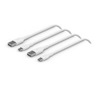 Câble USB-C vers USB-A - BELKIN - 1M - Pack de 2 - PVC - Blanc