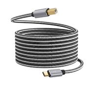 Câble USB-C vers USB-B 2.0 480Mbps pour Imprimante en Nylon tressé 3m LinQ Gris