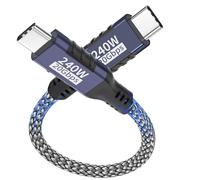 Câble USB-C vers USB-C,0.3m 240W/20 Gbit/s USB-C 3.2 Gen2x2,PD 3.1 transmission vidéo 5K@60 Hz/4K@144Hz avec iPhone 17/16/15,Samsung,MacBook,iPad Pro,ordinateurs portables,tablettes,SSD et moniteurs