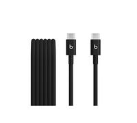 Beats USB-C vers USB-C Câble tissé, charge rapide, durable/anti-nœuds, chargeur compatible pour les appareils Apple et Android (1,5 m) - Noir intense