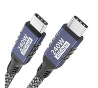 Câble USB-C vers USB-C,1.5m 240W/20 Gbit/s USB-C 3.2 Gen2x2,PD 3.1 transmission vidéo 5K@60 Hz/4K@144Hz avec iPhone 17/16/15,Samsung,MacBook,iPad Pro,ordinateurs portables,tablettes,SSD et moniteurs