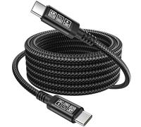 Câble USB C vers USB C 1 m, 240 W/5 A 3,2 Gen 2, charge rapide 20 Gbps, transfert de données 4K @ 60 Hz, pour iPhone 15, MacBook Pro, iPad Pro/Air 5/Mini 6, Galaxy S23 Ultra Tab S8, etc. Noir