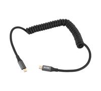 Câble USB C vers USB C 100 W, 20 Gbit/s 8 K 60 Hz, Cordon de Données enroulé à Ressort, Câble de Charge Rapide Extensible de 180 Cm pour Thunderbolt 3, Tablette, (C mâle à C mâle
