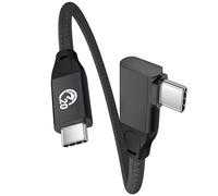 Câble USB C vers USB C 100W 0.2M, Coudé 90 Degrés Câble USB 3.2 Gen2x2 | Angle Droit Câble USBC 20Gbps Nylon Tressé, USB Type C Charge Rapide PD 4K@60Hz, pour iPhone 17 16, MacBook, Galaxy S26 S25