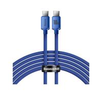 Câble USB-C vers USB-C 100W Série Crystal Shine Charge et Synchronisation 2m Bleu