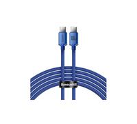 Câble USB-C vers USB-C 100W Série Crystal Shine Charge et Synchronisation 2m Bleu