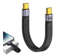 Câble USB C vers USB C (13 cm), 240 W, connecteur USB C vers mâle, court, 40 Gbit/s, câble plat prend en charge 8 K @ 60 Hz, compatible avec MacBook Pro et plus encore