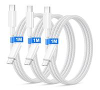Câble USB C vers USB C 1M 3Pack, 60W Câble USB C Charge Rapide pour iPhone 17/16/16 Pro Max/15/15 Pro Max/ Plus,Macbook,iPad Air/Pro, USB C vers USB C Cable Chargeur USB C Cable USB Type C Cordon Fil