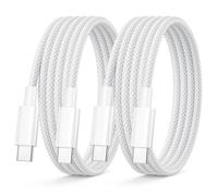 Cable USB C vers USB C 1M 60W PD Cable iPhone 17 16 15 Câble Chargeur USB C | Tressé cable Charge Rapide Type C Cordon Fil USBC Lot de 2 pour iPhone 17Air 16e/16 15 Pro Max/16 15 Plus,iPad Pro,Samsung