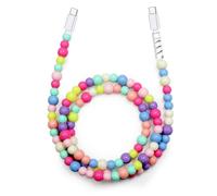 Câble USB C vers USB C, 1M 66W PD Charge Rapide Coloré Perles Chargeur Type C Cable pour iPhone 16 15 Pro Max Samsung Galaxy S25 S24 S23 Ultra A34 A55 iPad Air MacBook Pro