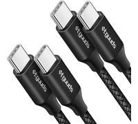 Câble USB C vers USB C [1M Lot de 2],Câble USB C 60W Charge Rapide Nylon Chargeur Type C Cable pour Samsung Galaxy S24 S23 S21 S20 S10 Note 20 A15 A54 A34 & iPhone 15 Pro Max etc-Noir.[W133]