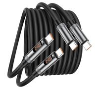 Câble USB C vers USB C [2 pièces 2M+2M] 240W Câble USB C PD 3.1 Câble de charge rapide USB Type C avec affichage LED pour iPhone 15 Pro Max, iPhone 16, Samsung S24 S25 S23 S22 S21, MacBook Pro/Air