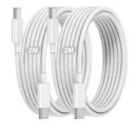 Câble USB C vers USB C 2M,2Pack Cable iPhone 15 16 Charge Rapide 60W,Type C Cordon de Données en Nylon Tressé pour Apple iPhone