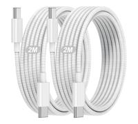 Câble USB C vers USB C 2M, 2Pack Cable iPhone 15 16 Charge Rapide 60W, Type C Cordon de Données en Nylon Tressé pour Apple iPhone 15 Plus/15 Pro Max/16/16 Pro/16 Pro Max/iPad Pro 12.9 inch/Air