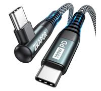 Câble Usb C Vers Usb C 2M, 90 Degrés Cable Type C 100W Nylon Tressé Cordon Type C Charge Rapide Compatible Avec Iphone 15/15 Pro Max, Samsung S23/S22, Pad Pro, Air, Huawei P40 /Mat[CAB9163251]